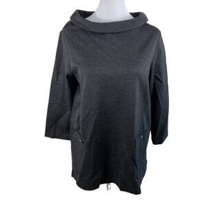 SALE! Ann Taylor Gray 3/4 Quarter Sleeve Mockneck Sweater Sz S